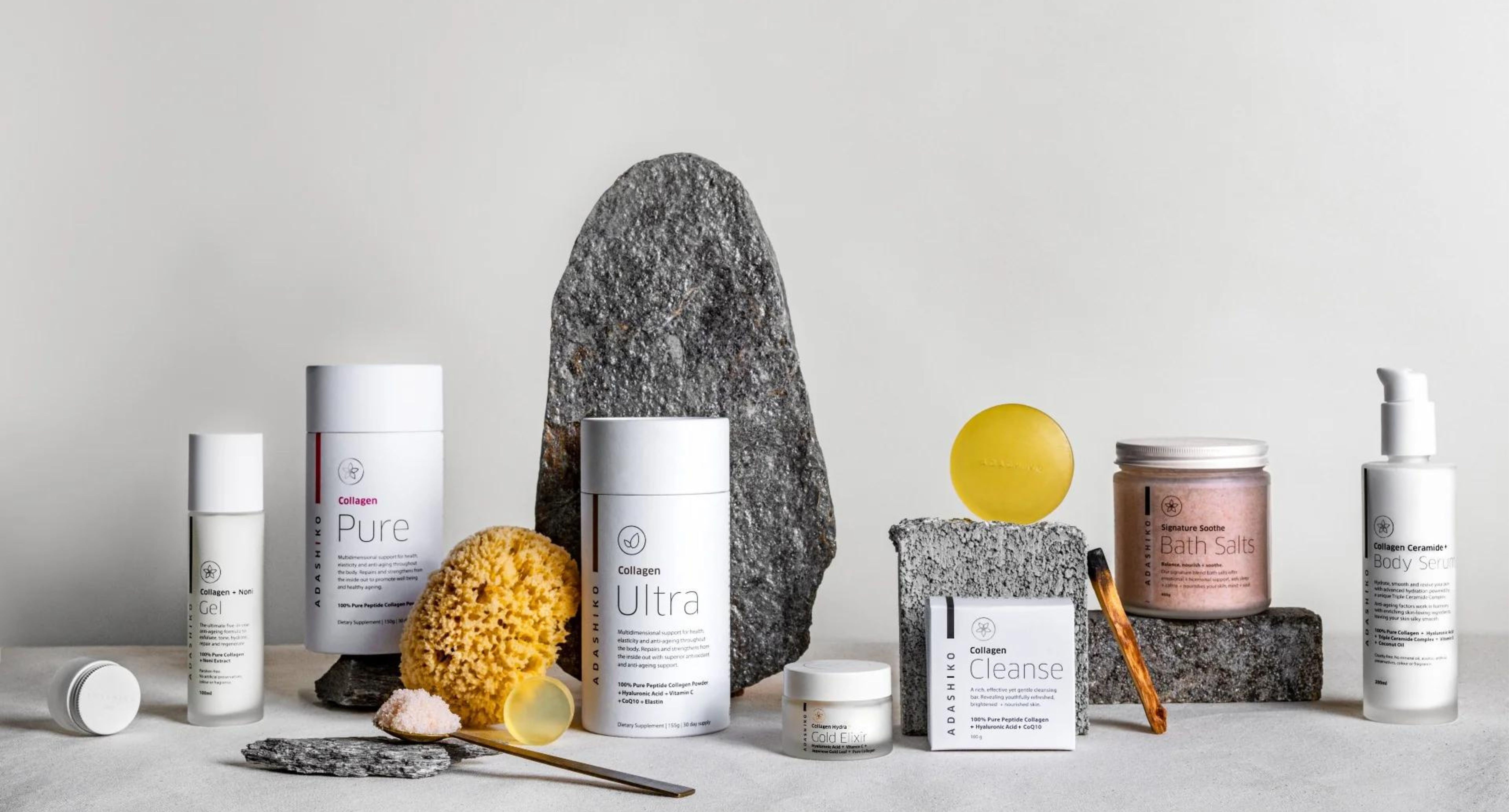 Adashiko Collagen Collection – Premium natural skincare and ingestible collagen products