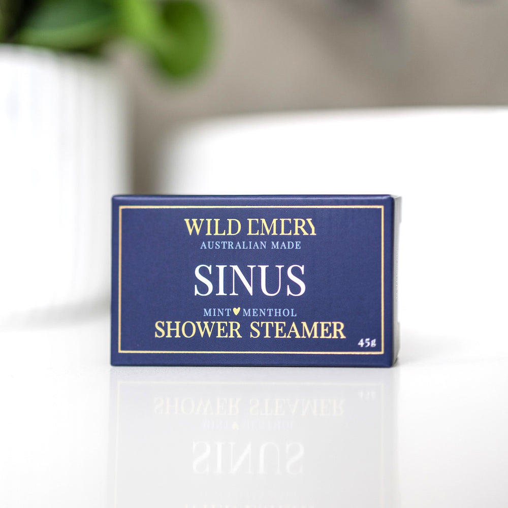 Wild Emery Sinus Shower Steamer, menthol and mint aromatherapy scent