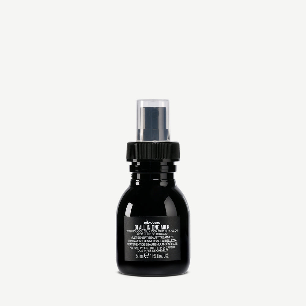 Davines Oi All In One Milk 50ml travel size white background bottle leave-in milk for frizz and shine — Sable Boutique NZ