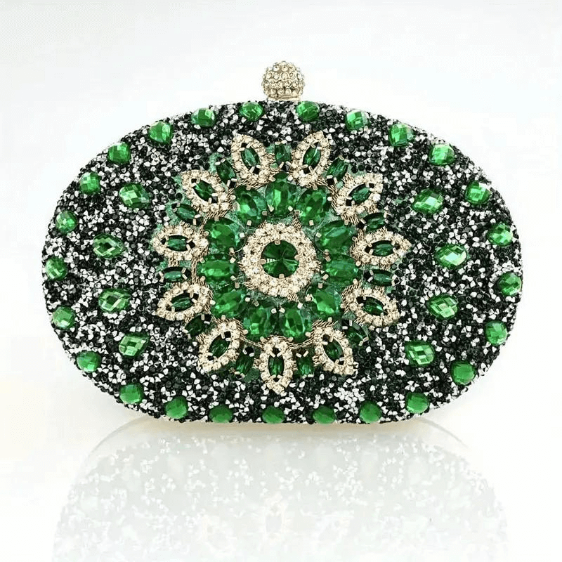 Green Diamond Clutch Handbag