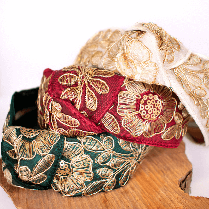 Gildie Gold Embroidery Knot Headband
