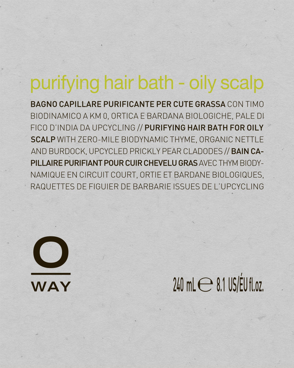 Oway Purifying Hair Bath Oily Scalp bottle