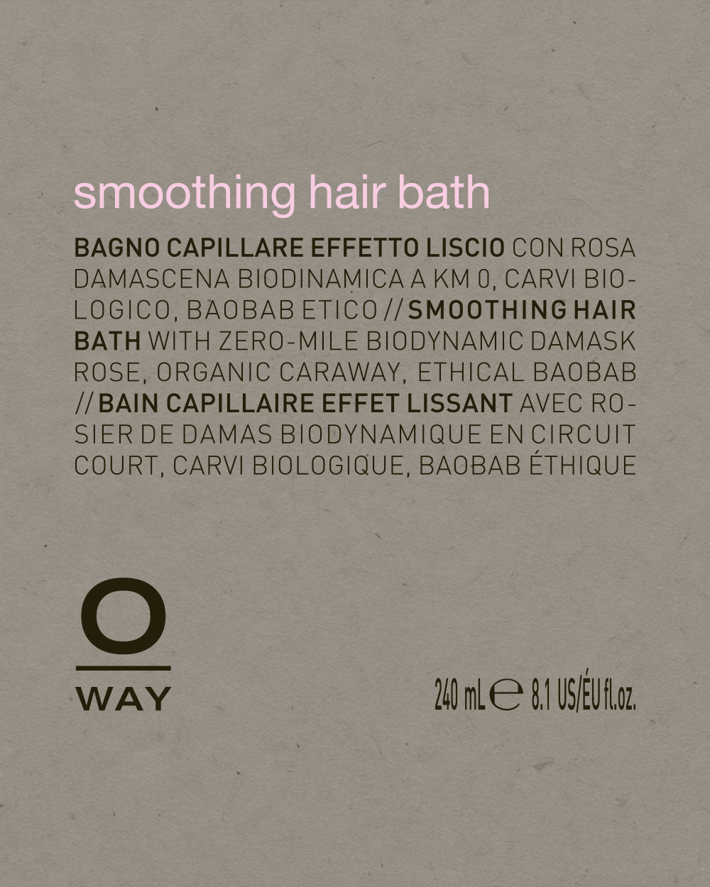 Oway Smoothing Hair Bath bottle