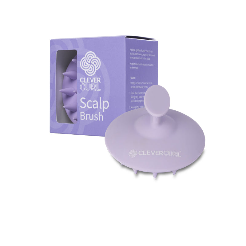 Clever Curl Scalp Brush in use cleansing scalp