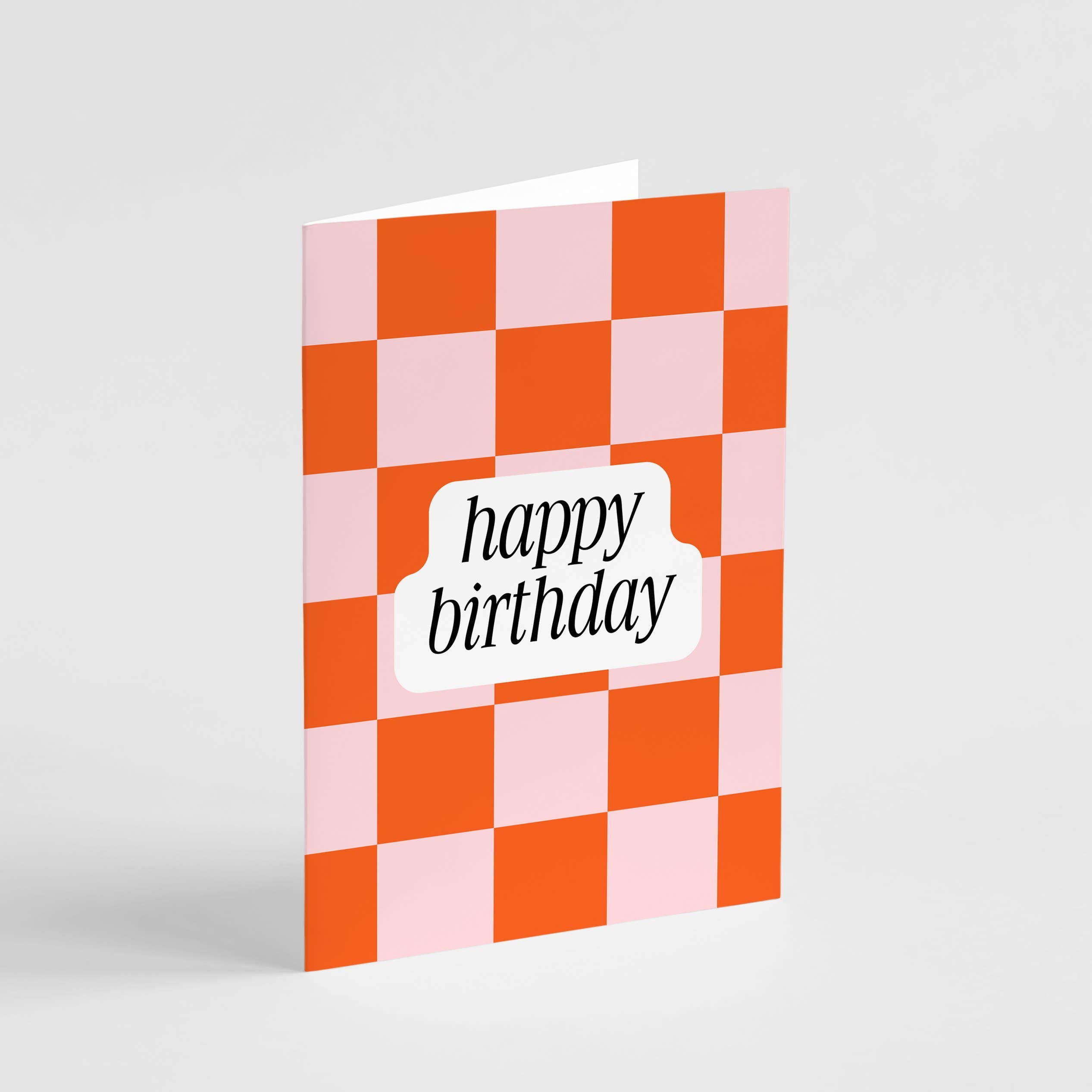 Happy Birthday Retro Checkers | Modern Happy Birthday Card