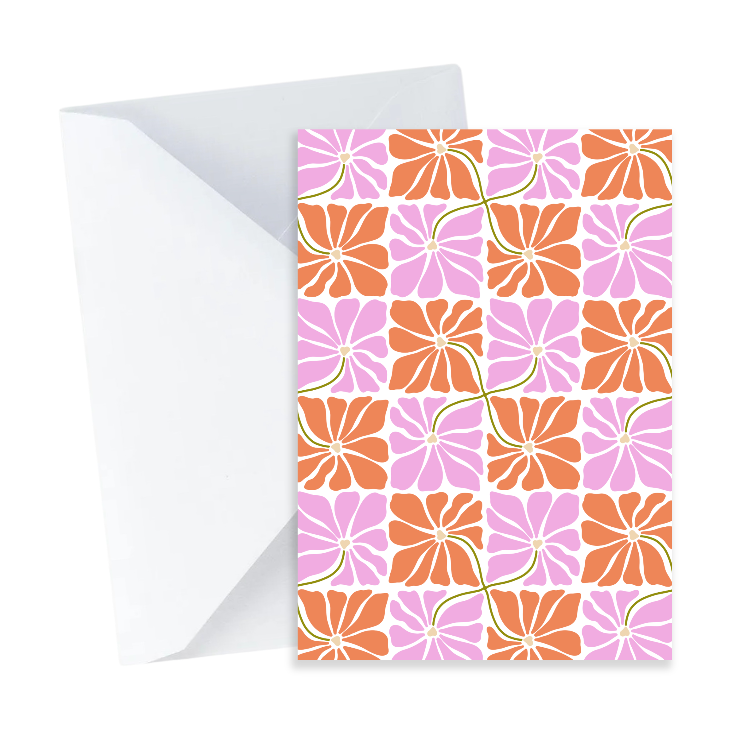 Retro Flower Pattern Card | Mini Funky Floral Everyday Card
