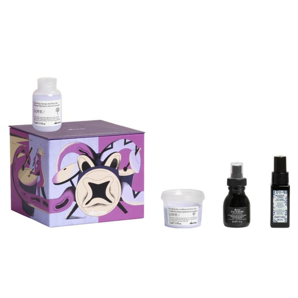 Davines Discover Davines Pack 2026 travel size Christmas gift box containing LOVE Smoothing Conditioner 75ml