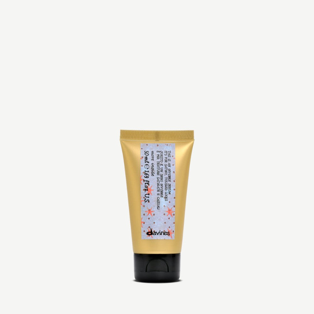 Davines This is an Invisible Serum back of tube showing directions and ingredients