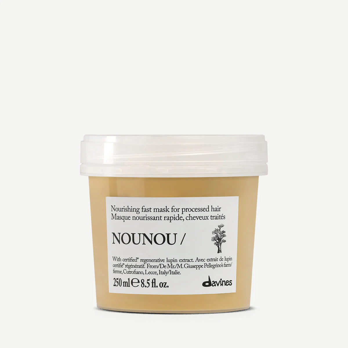 Hair mask container labeled 'NOUNOU' on a white background