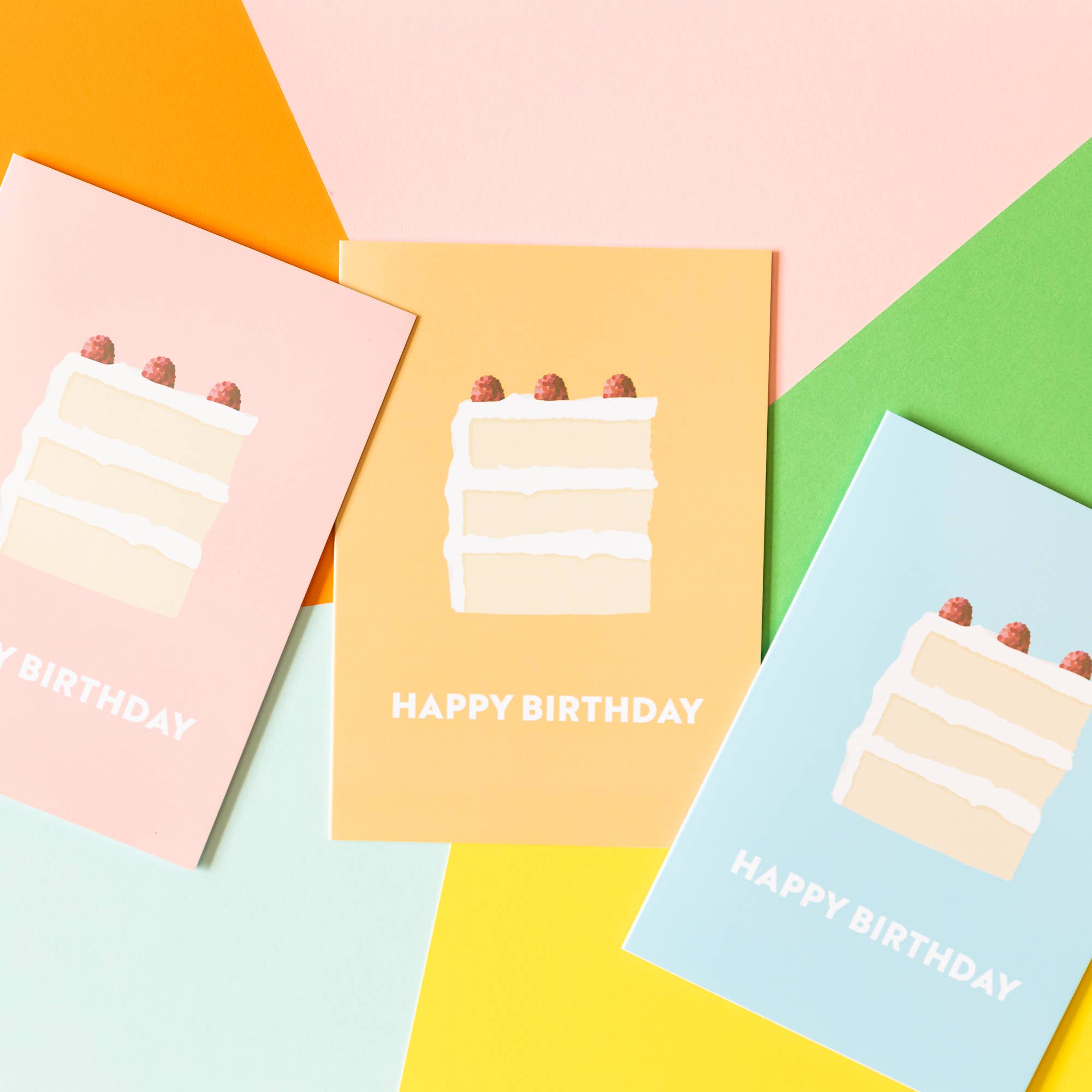 Happy Birthday Cake Card - Cute Happy Birthday Card