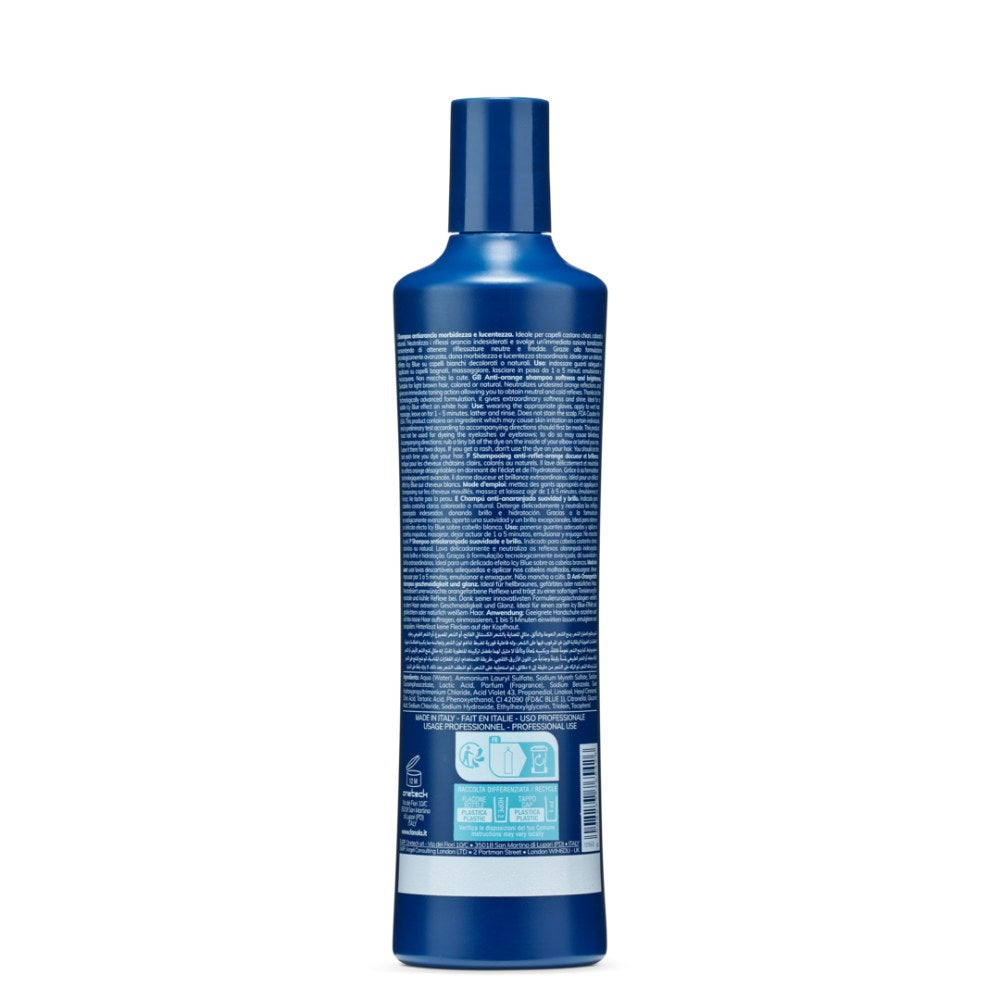 Fanola Wonder No Orange Shampoo 350ml white background back view showing ingredients and directions