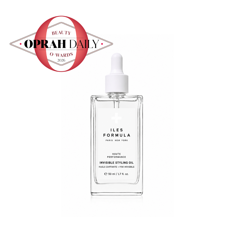 ILES Invisible Styling Oil 50ml glass dropper bottle, weightless hair oil for frizz and shine, Oprah Daily Beauty Award winner