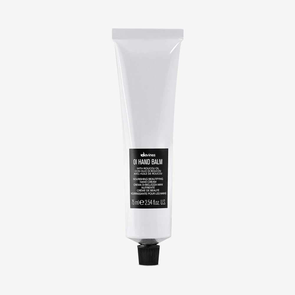 Davines Oi Hand Balm 75ml white background tube nourishing hand cream — Sable Boutique NZ