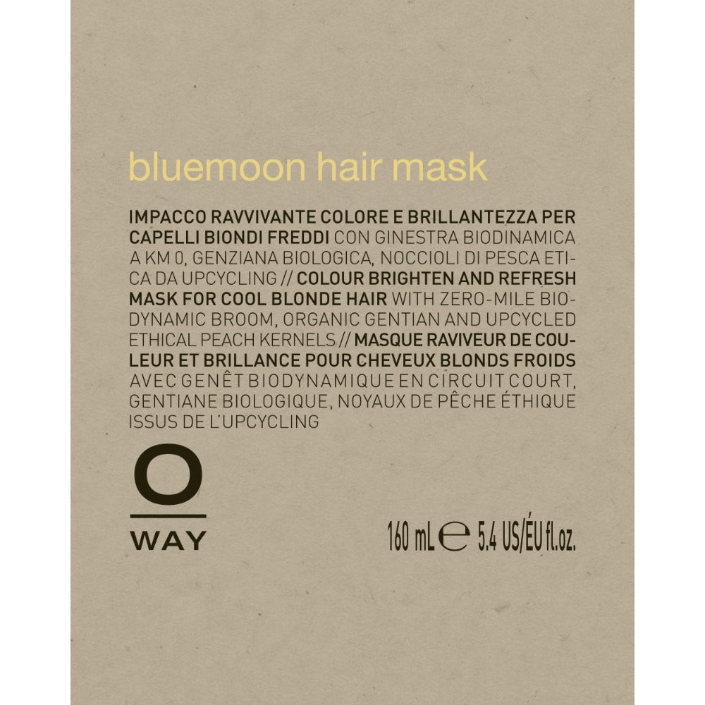 Oway Bluemoon Hair Mask jar label detail