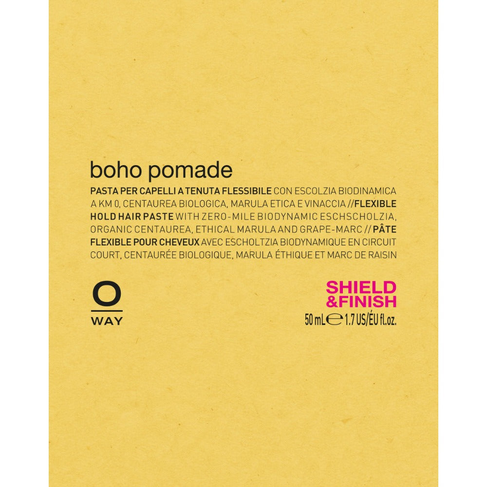 Oway Boho Pomade yellow label detail