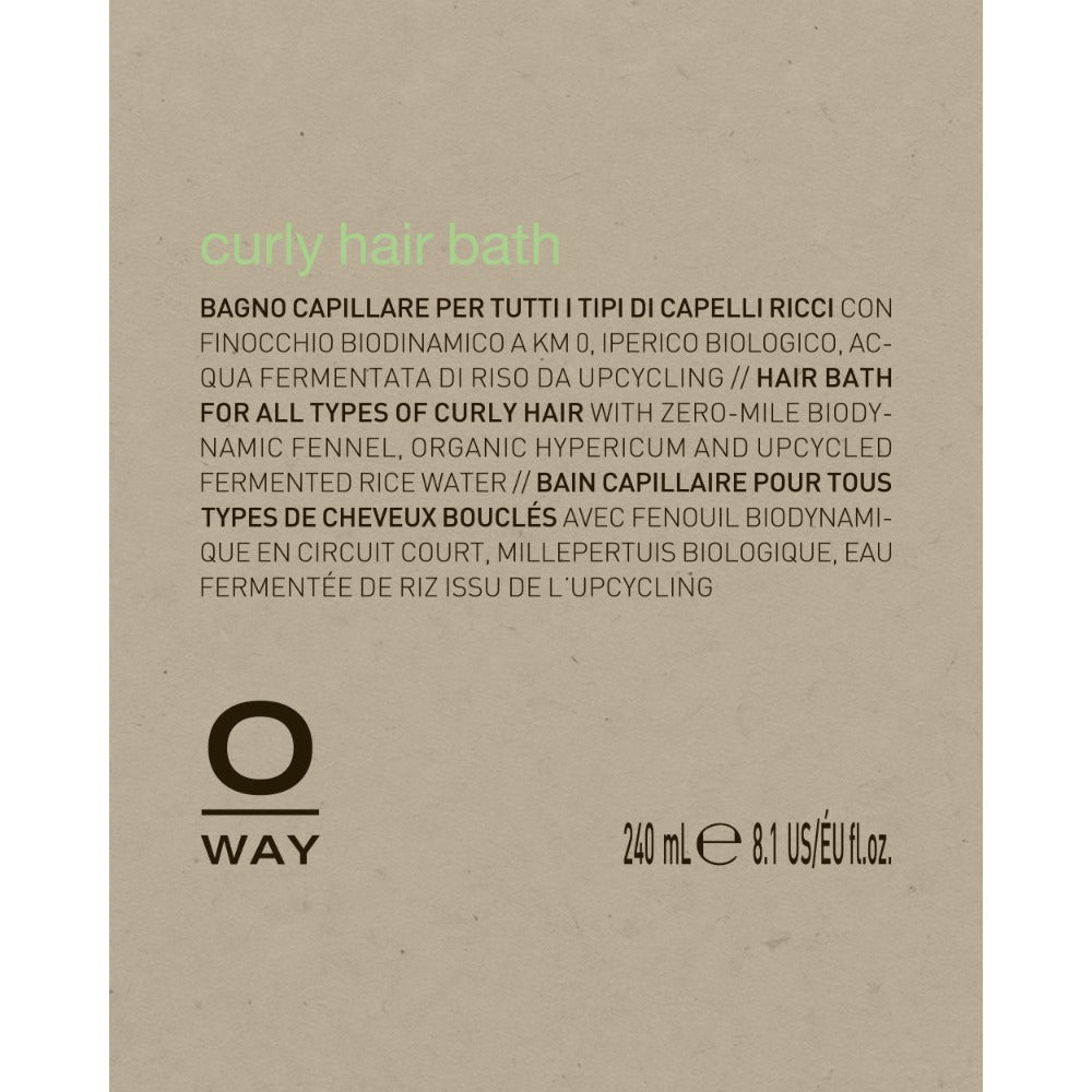 Oway Curly Hair Bath bottle label detail