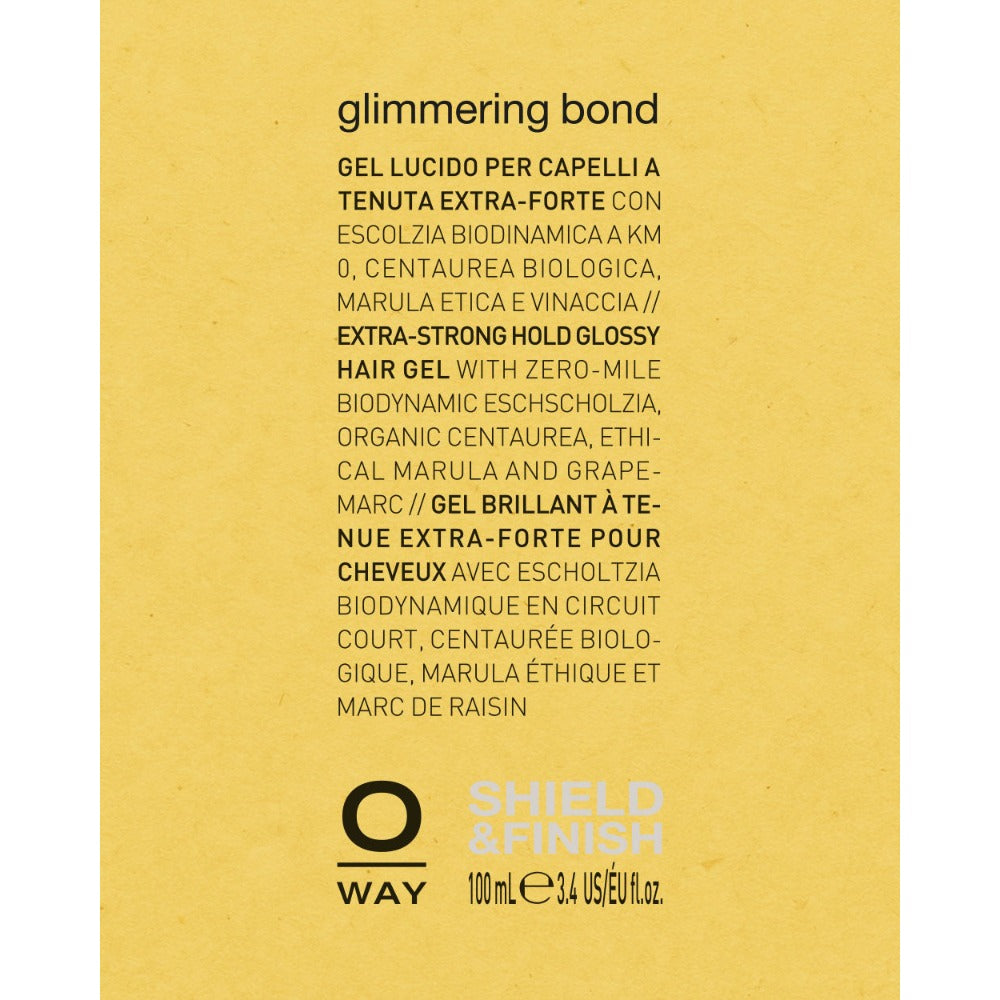 Oway Glimmering Bond bottle label detail