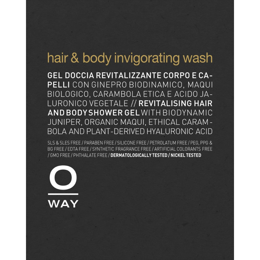 Oway Hair and Body Invigorating Bath bottle label detail