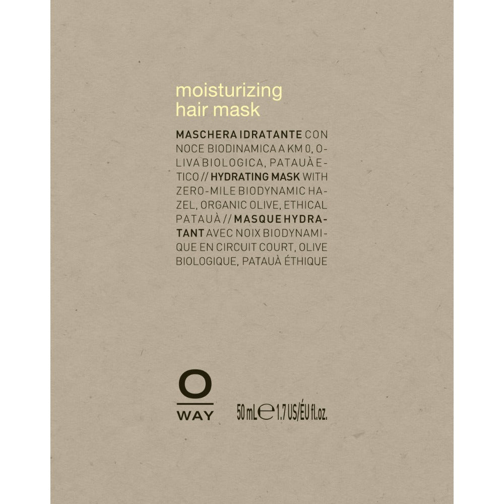 Oway Moisturising Hair Mask jar label detail