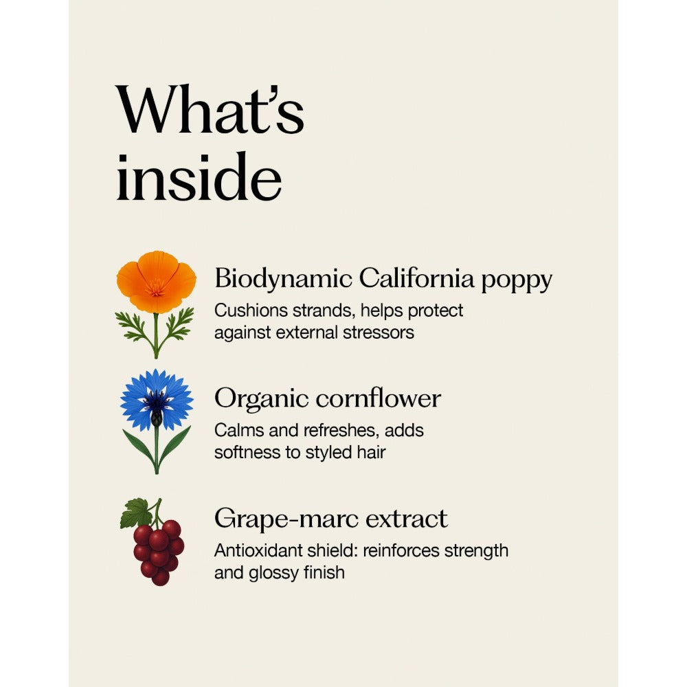Oway Sculpting Mist key ingredients including biodynamic California poppy