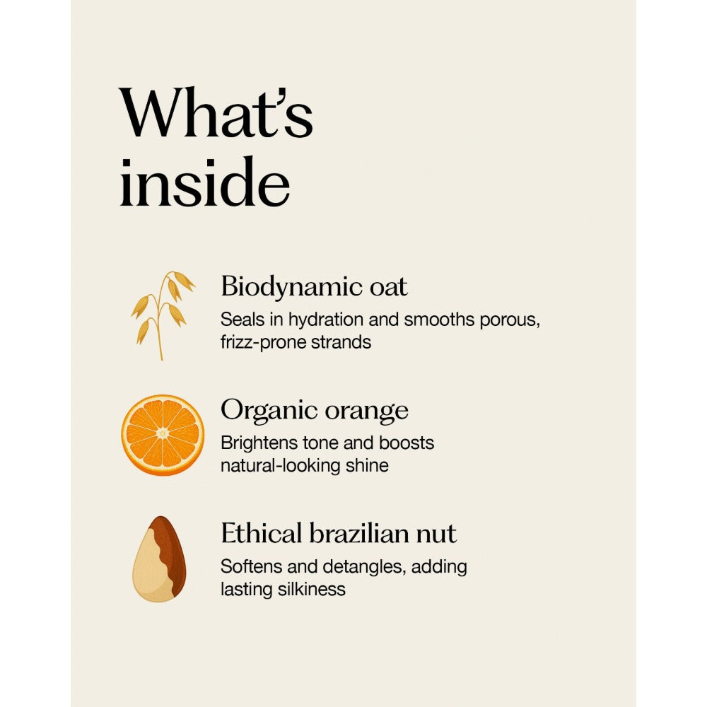 Oway Silk'n Glow Hair Mask key ingredients including biodynamic oat