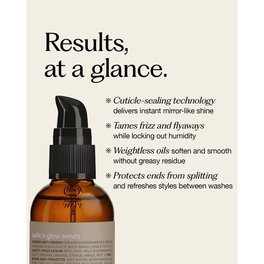 Oway Silk'n Glow Serum benefits, sleek polished frizz-free finish