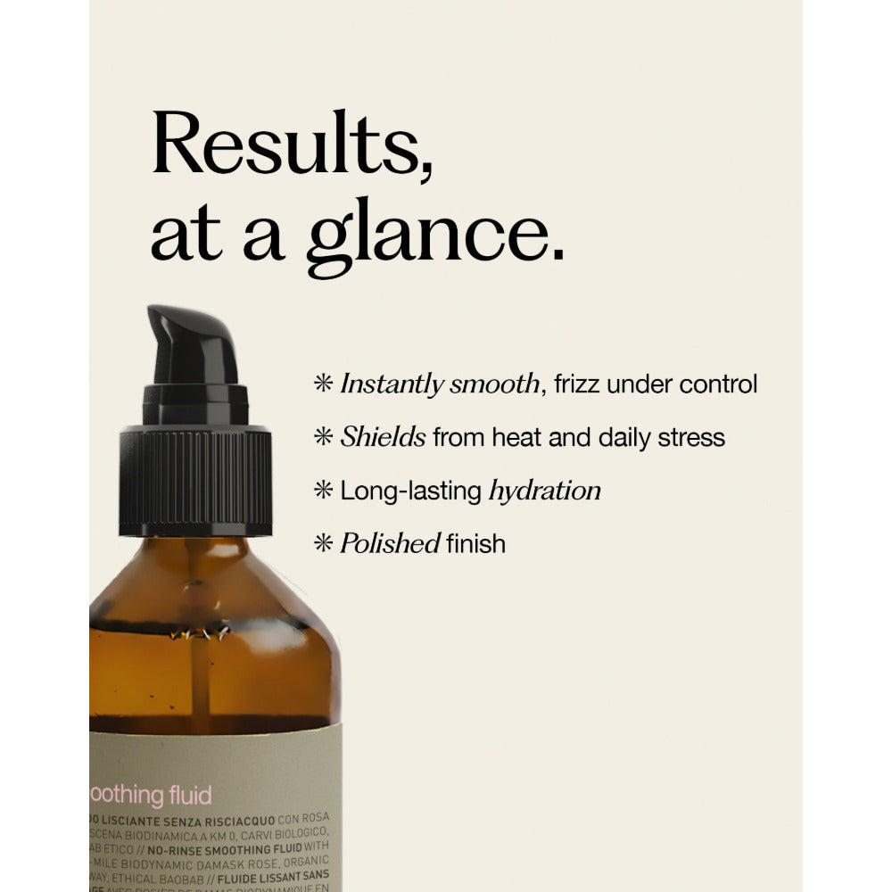 Oway Smoothing Fluid benefits, sleek frizz-free hold