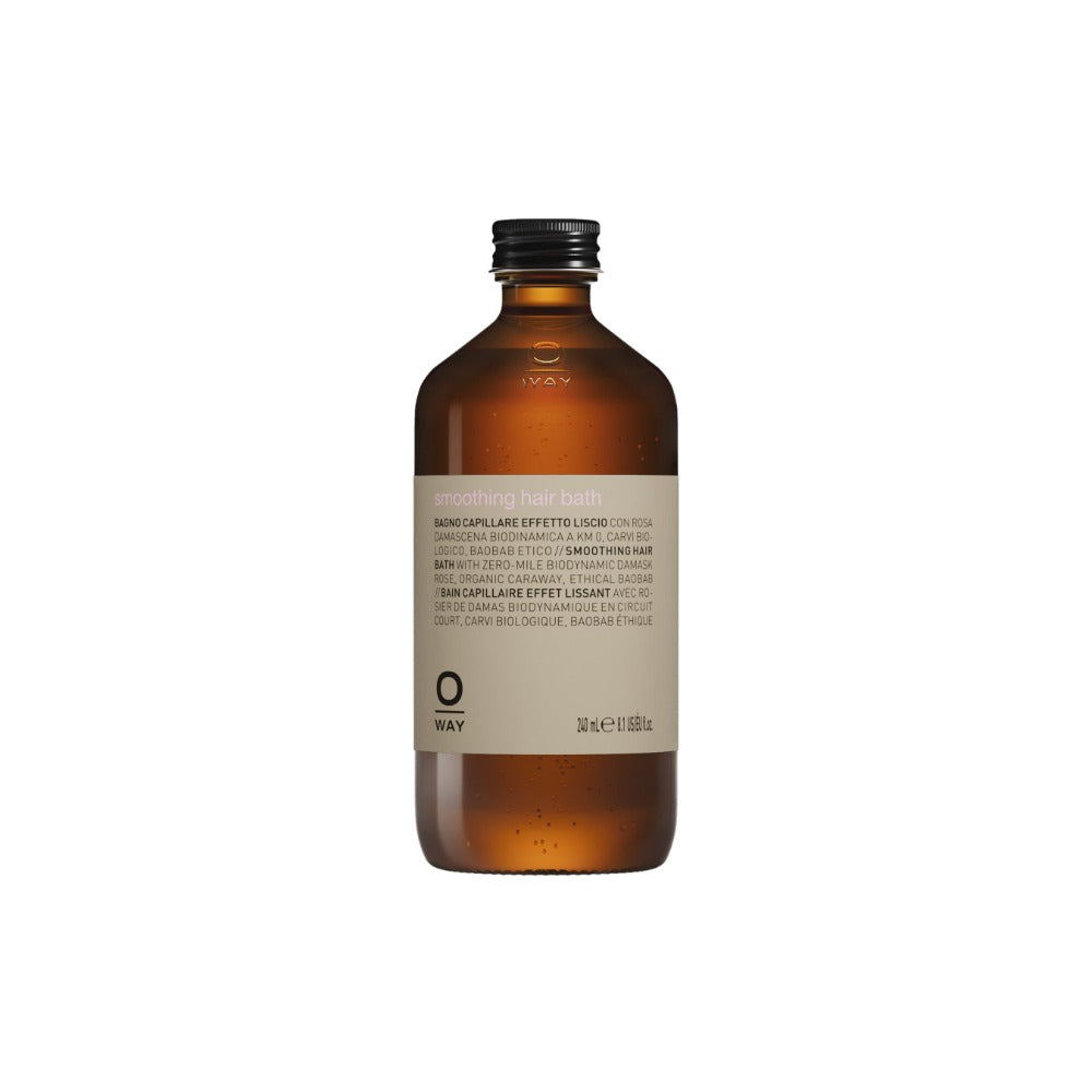 Oway Smoothing Hair Bath 240ml bottle, smoothing shampoo for frizz-prone hair