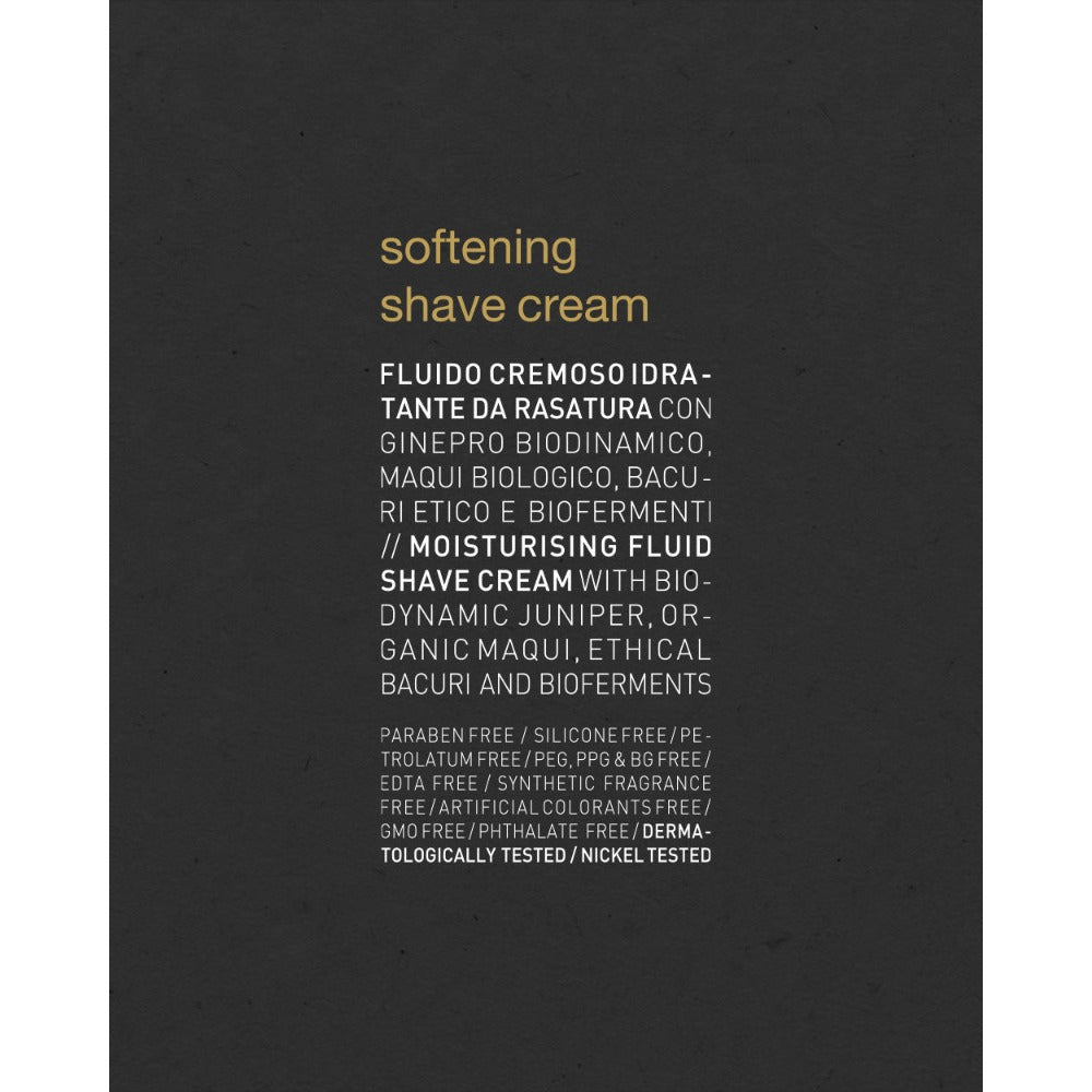 Oway Softening Shave Cream label details