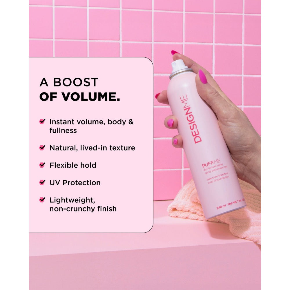 Design Me Puff Me Dry Texture Spray key features and benefits