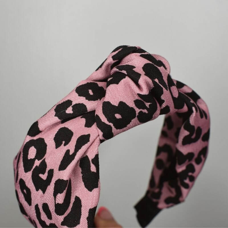 Pink Animal Print Knot Headband