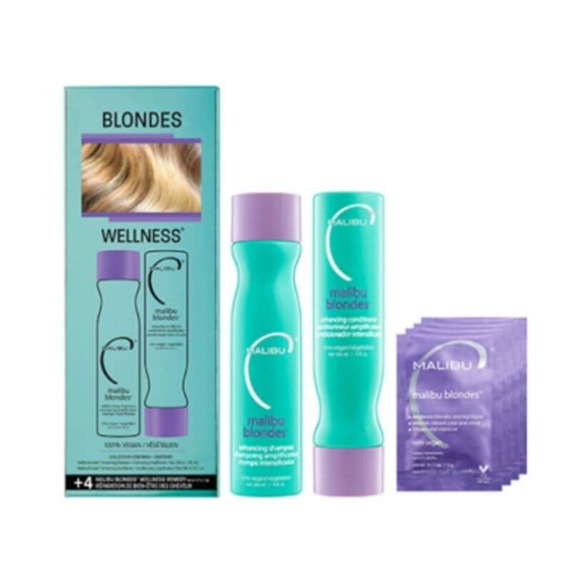 malibu c blondes wellness collection purple lids and purple sachets