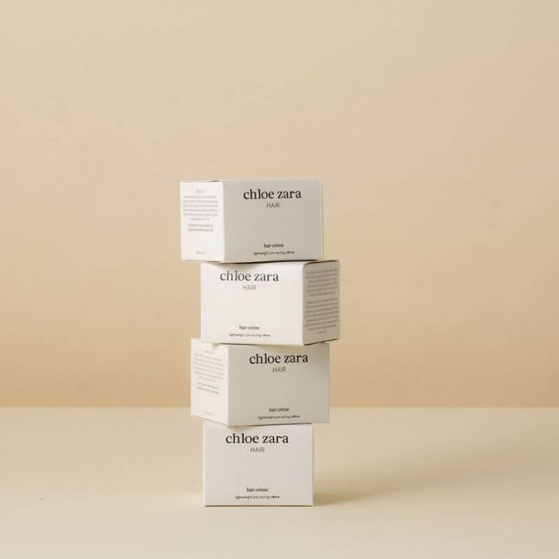 Chloe Zara Hair Creme Boxes four on top of each other 