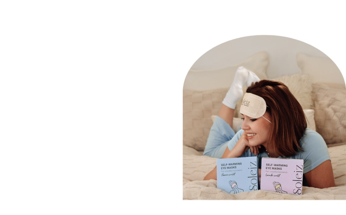 Soleiz self-warming eye masks collection for sleep and relaxation at Sable Boutique