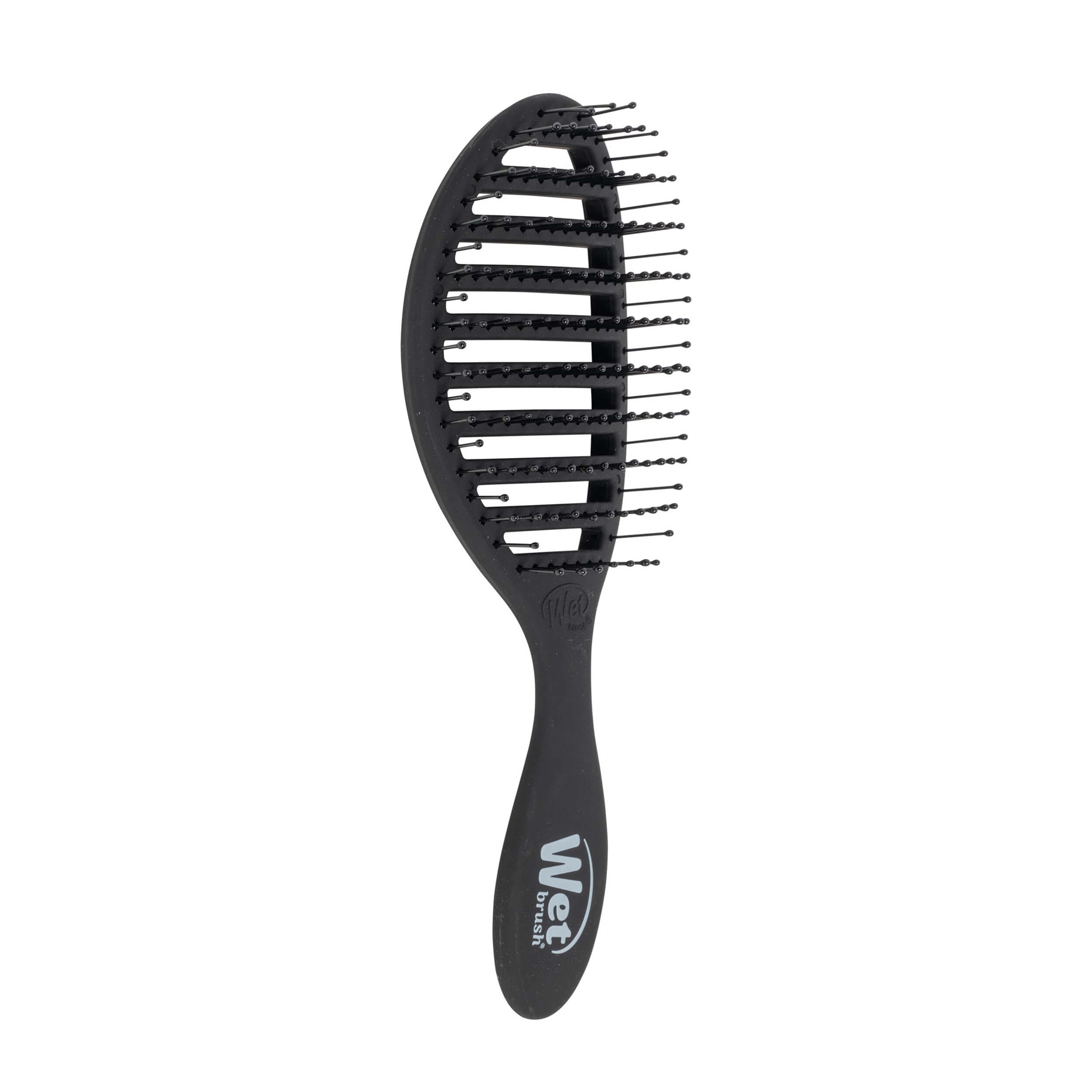 Wet Brush Speed Dry detangling brush in Frost Black, angled view