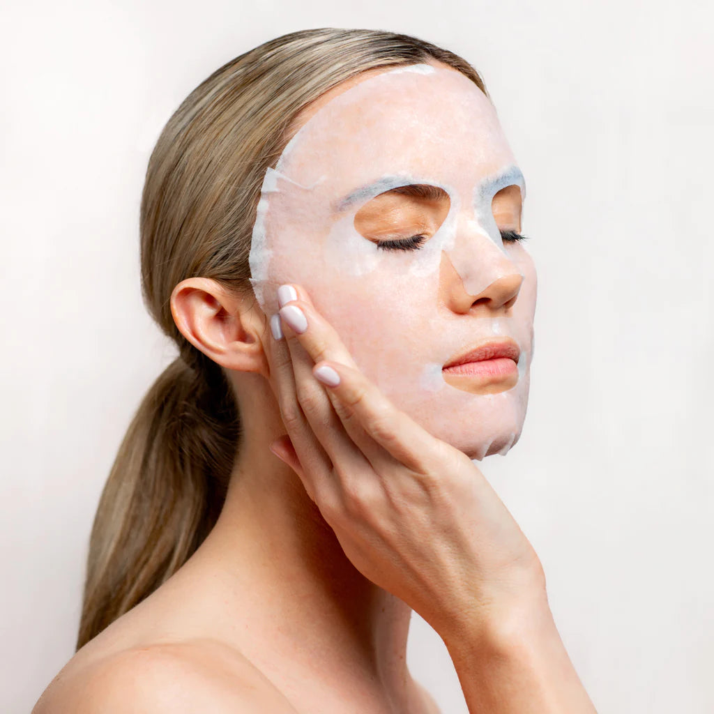 Collagen Gel Mask on womens face