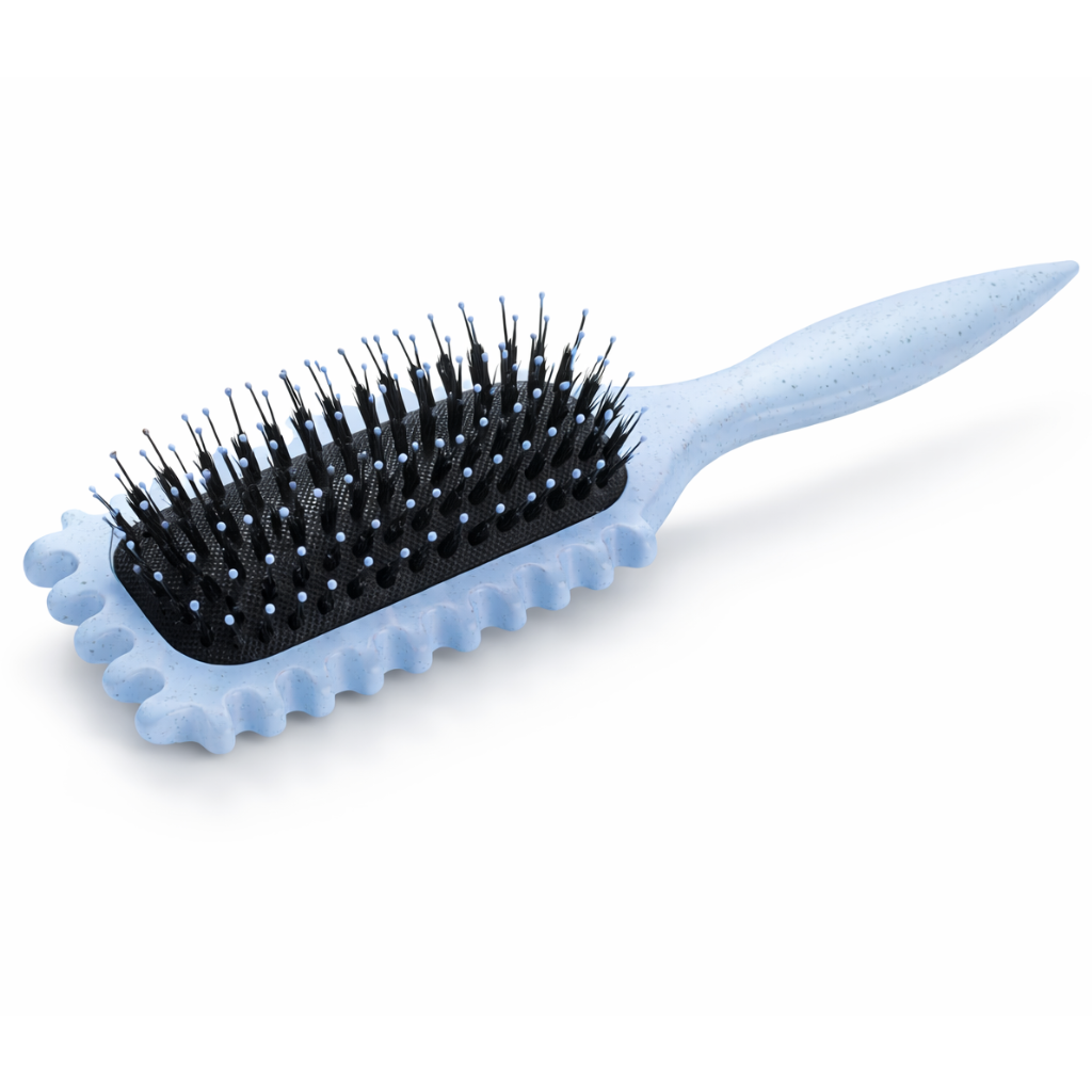 Curly hair brush in blue