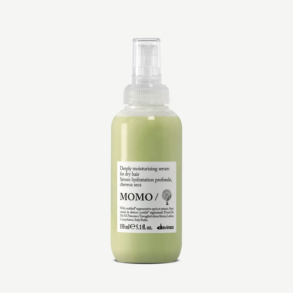 Davines MOMO Serum 150ml hydrating hair serum white background front view
