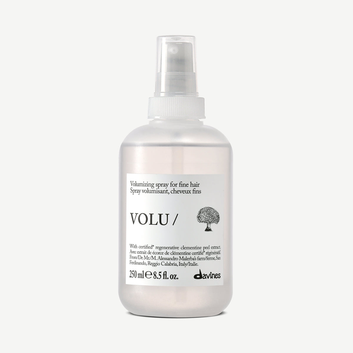 Davines VOLU Hair Mist 250ml volumising spray for fine hair white background front view