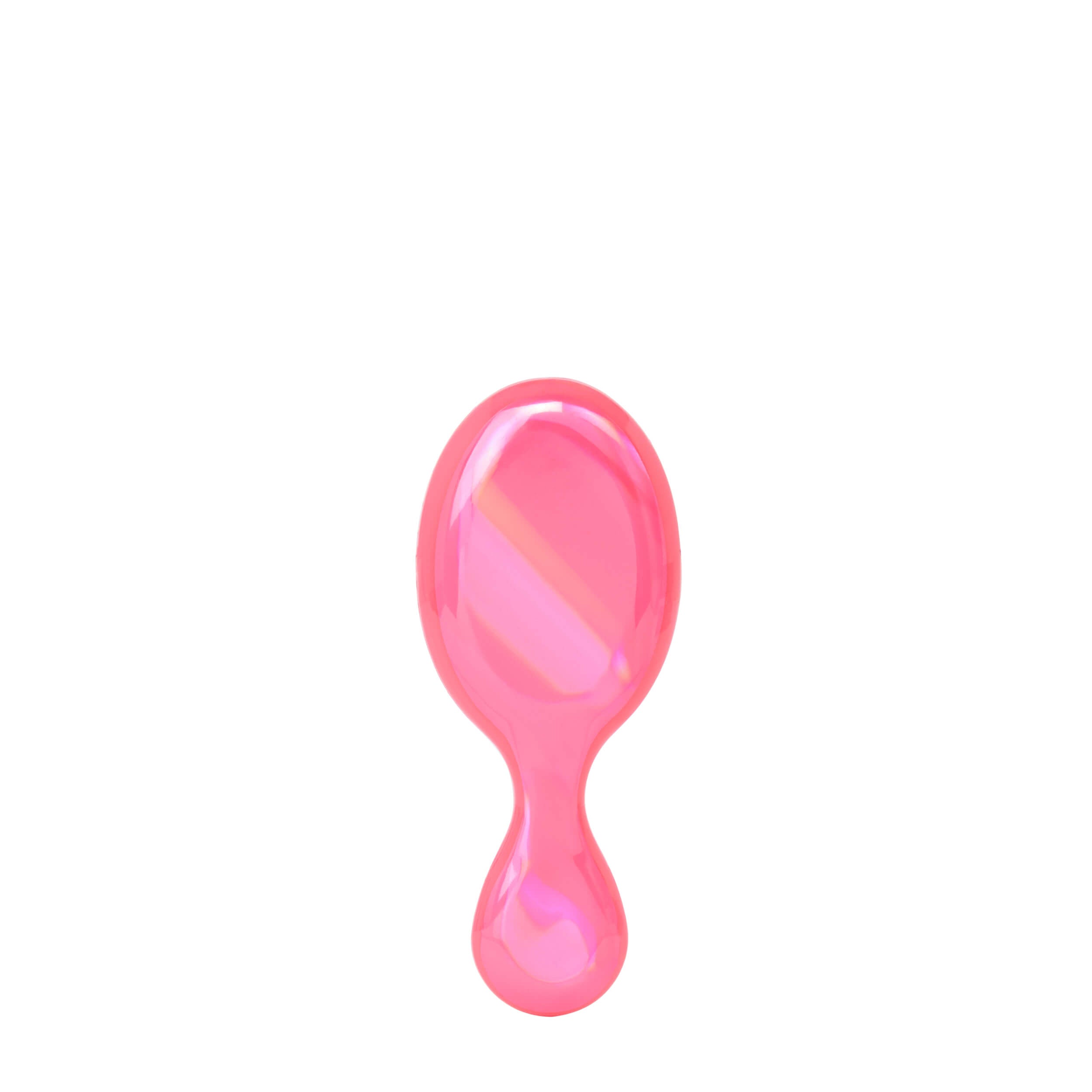 Wet Brush Mini Detangler in Prismatic Glow Pink, holographic pink brush, front view on white background