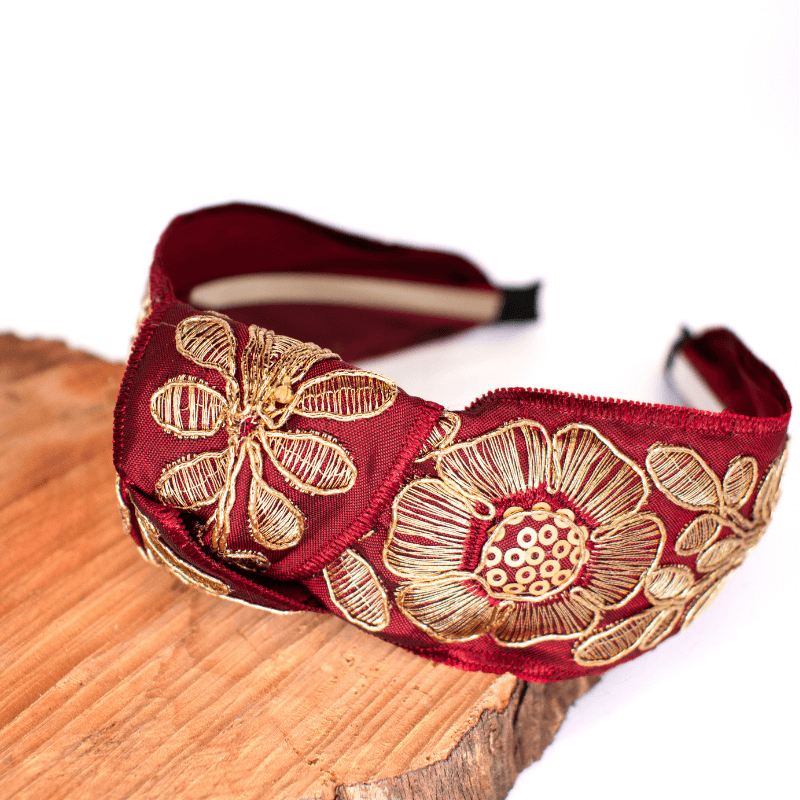 Gildie Gold Embroidery Knot Headband