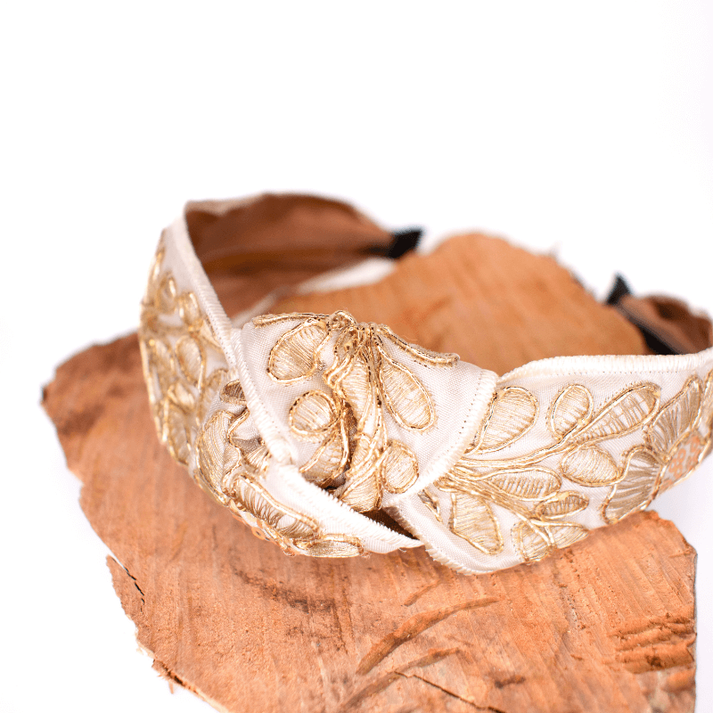 Gildie Gold Embroidery Knot Headband