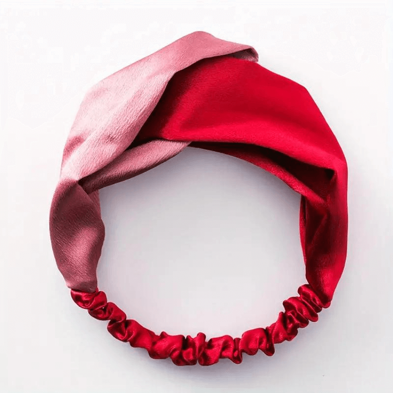 Two Tone Stretch Headband Red and Pink