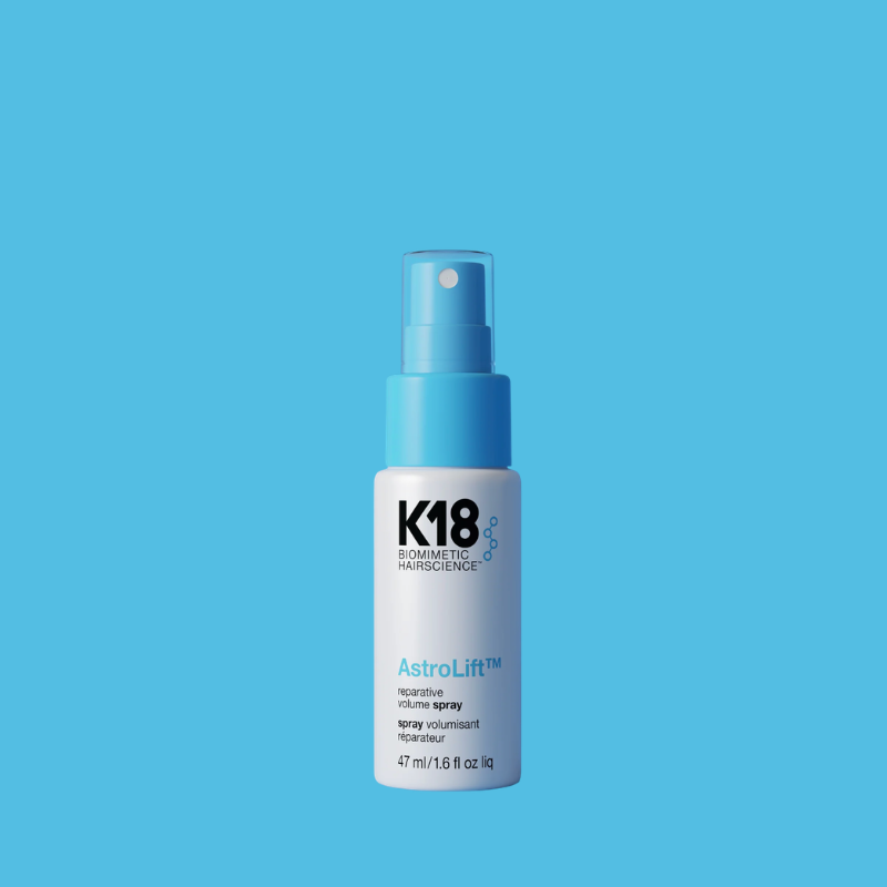 K18 AstroLift Volume Spray lifestyle shot for fuller hair