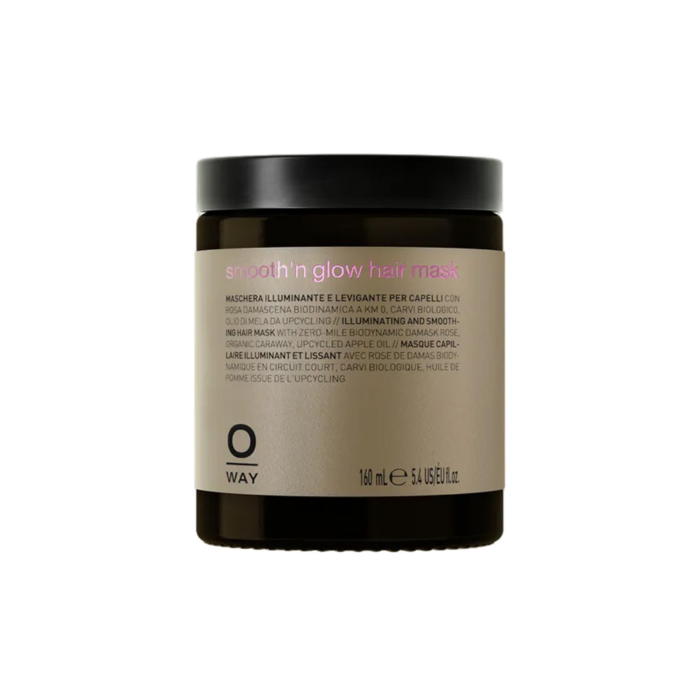 Oway Smooth'n Glow Hair Mask 160ml deep conditioning mask for frizzy hair, front view