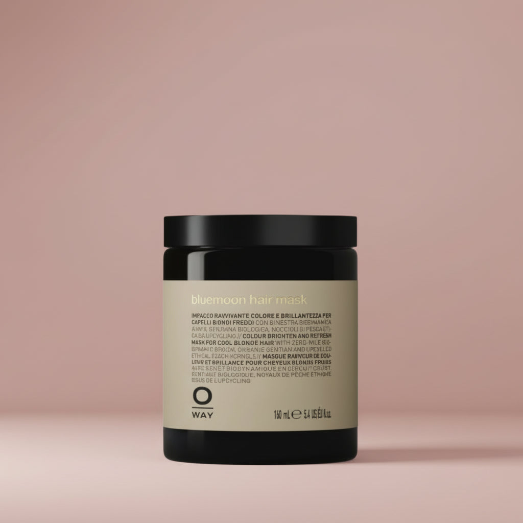 Oway Bluemoon Hair mask 160ml on pink background
