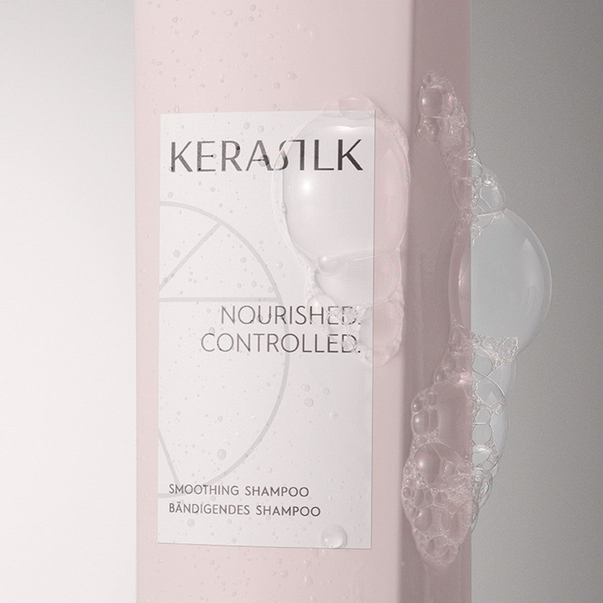 Kerasilk Smoothing Shampoo bottle with lather texture for frizzy hair