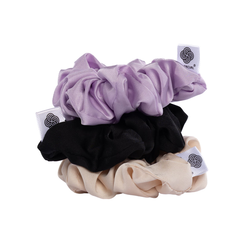 Clever Curl Satin Scrunchie Set satin texture close up