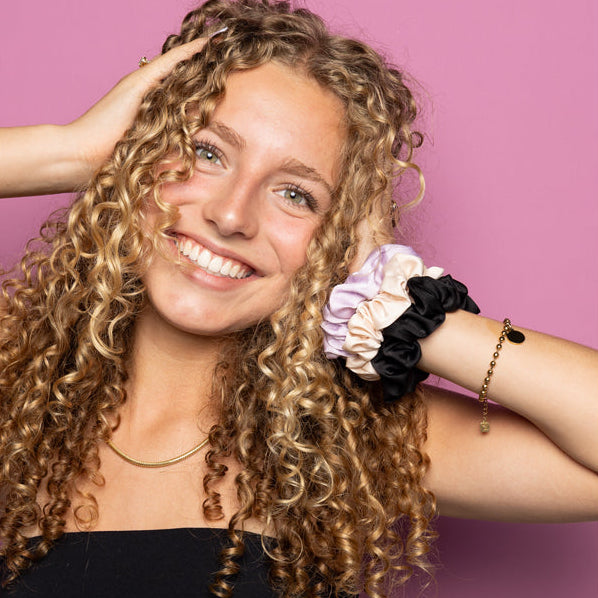 Clever Curl Satin Scrunchie Set displayed together