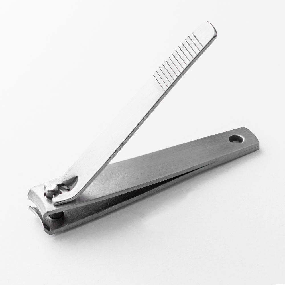 ArteStile Toenail Clippers in stainless steel, white background packshot of surgical grade toenail clippers